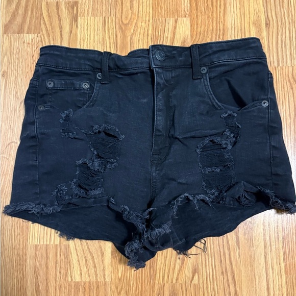 Aeropostale Black Distressed Jean Shorts size 10 - Picture 1 of 4